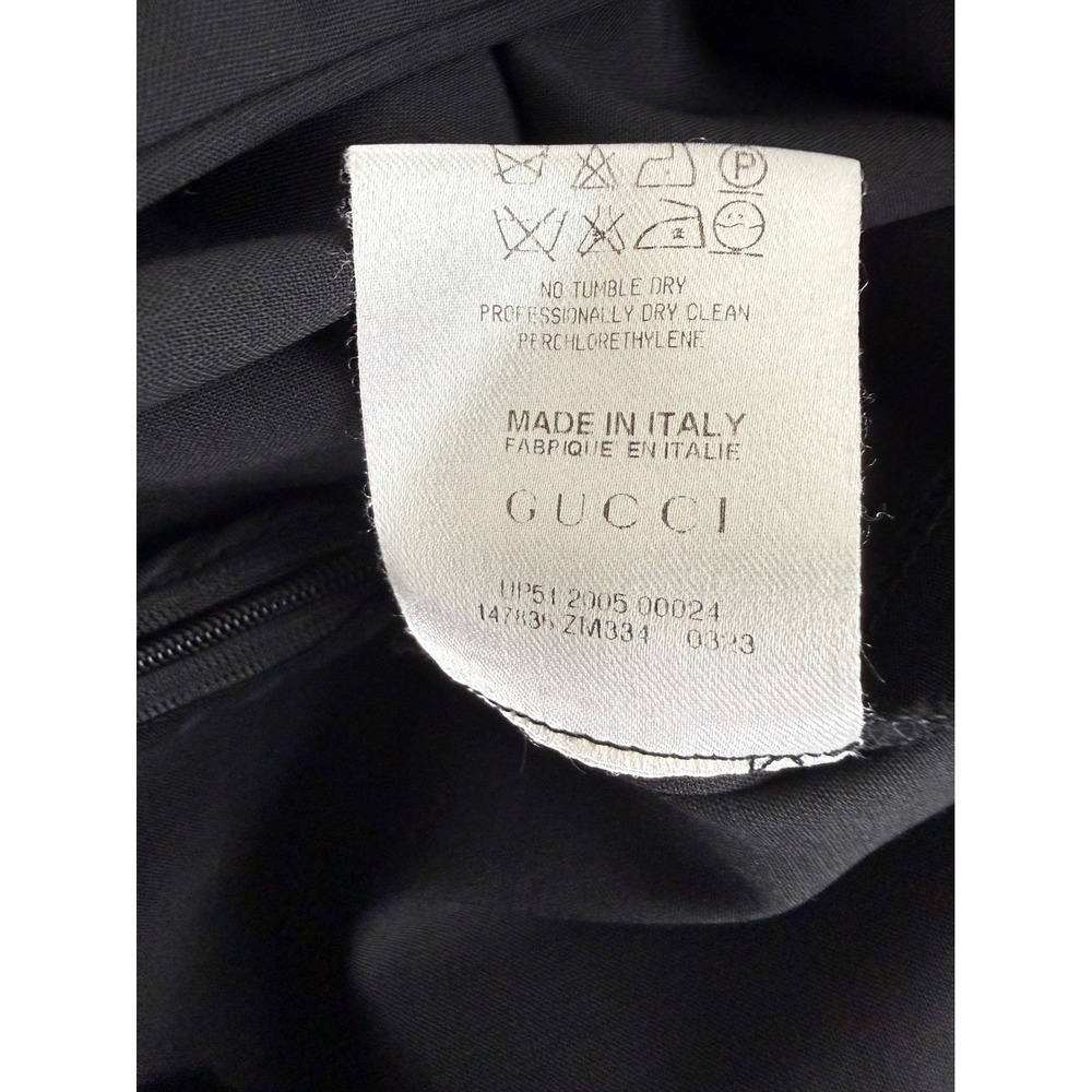 Gucci Pencil Skirt Women 42 Size 6 Black Lana Wool Blend Side Zip Made in Italy - Picture 9 of 11